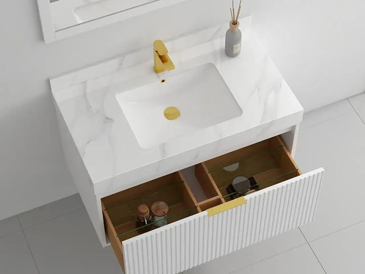 Billede 3 - Baderumsmøbel, Auburn, White, 90