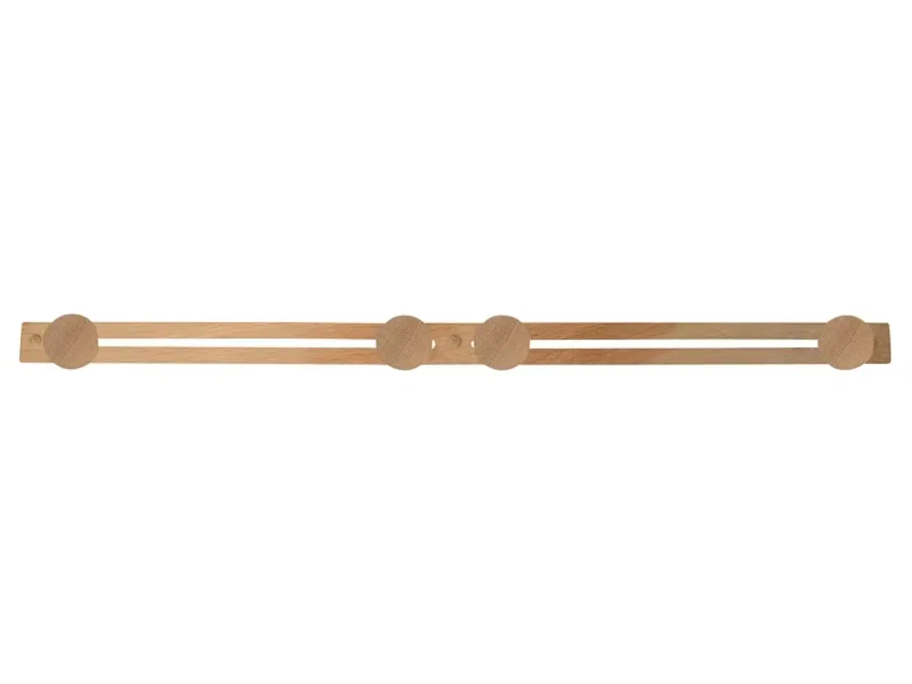 Billede 2 - 16 stk. Knagerække 4 knopper, 58,5 cm, egetræ