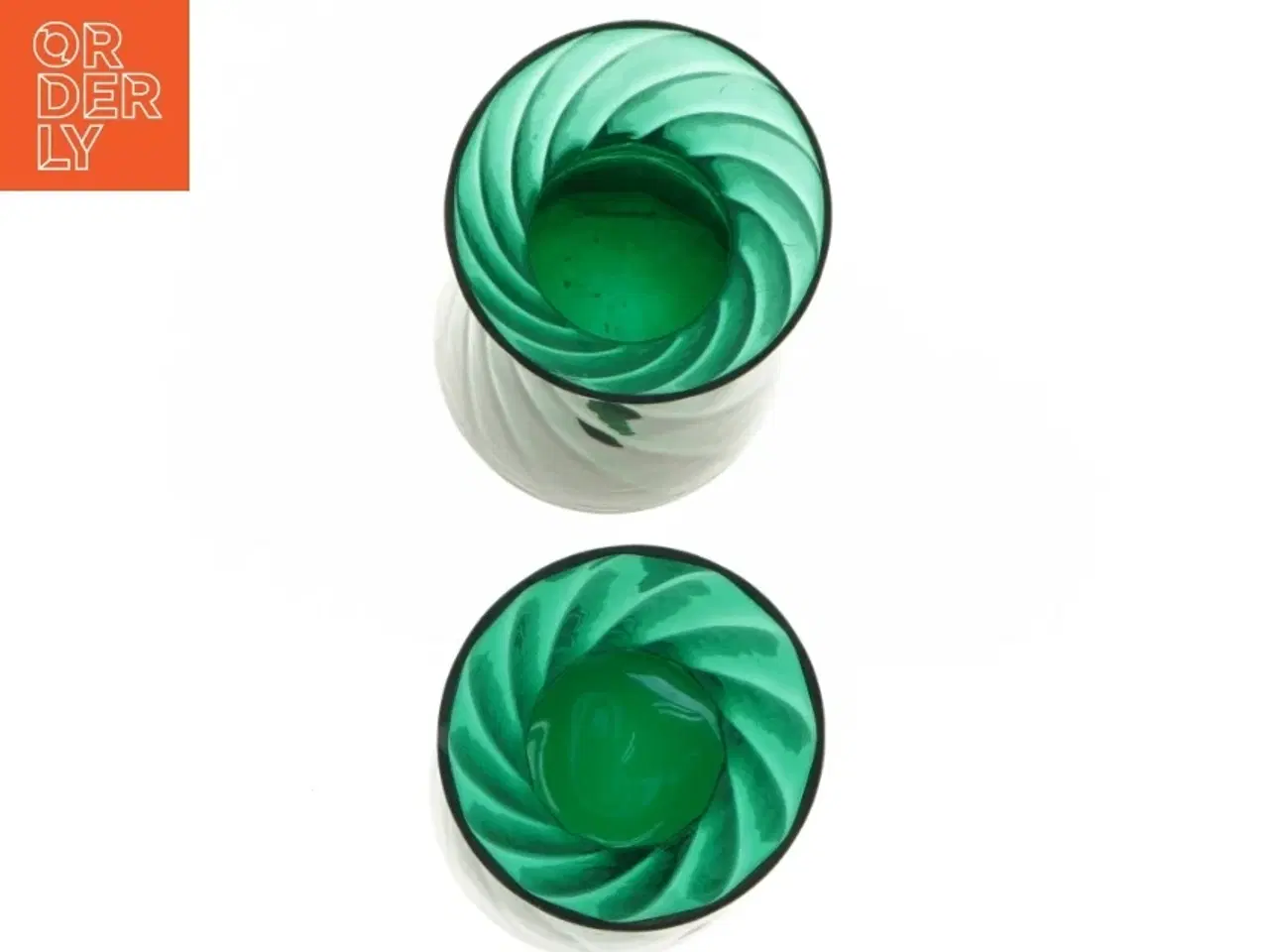 Billede 2 - Grønne glasvaser, 20 cm, 2 stk. (str. 20 cm. 2 styk)
