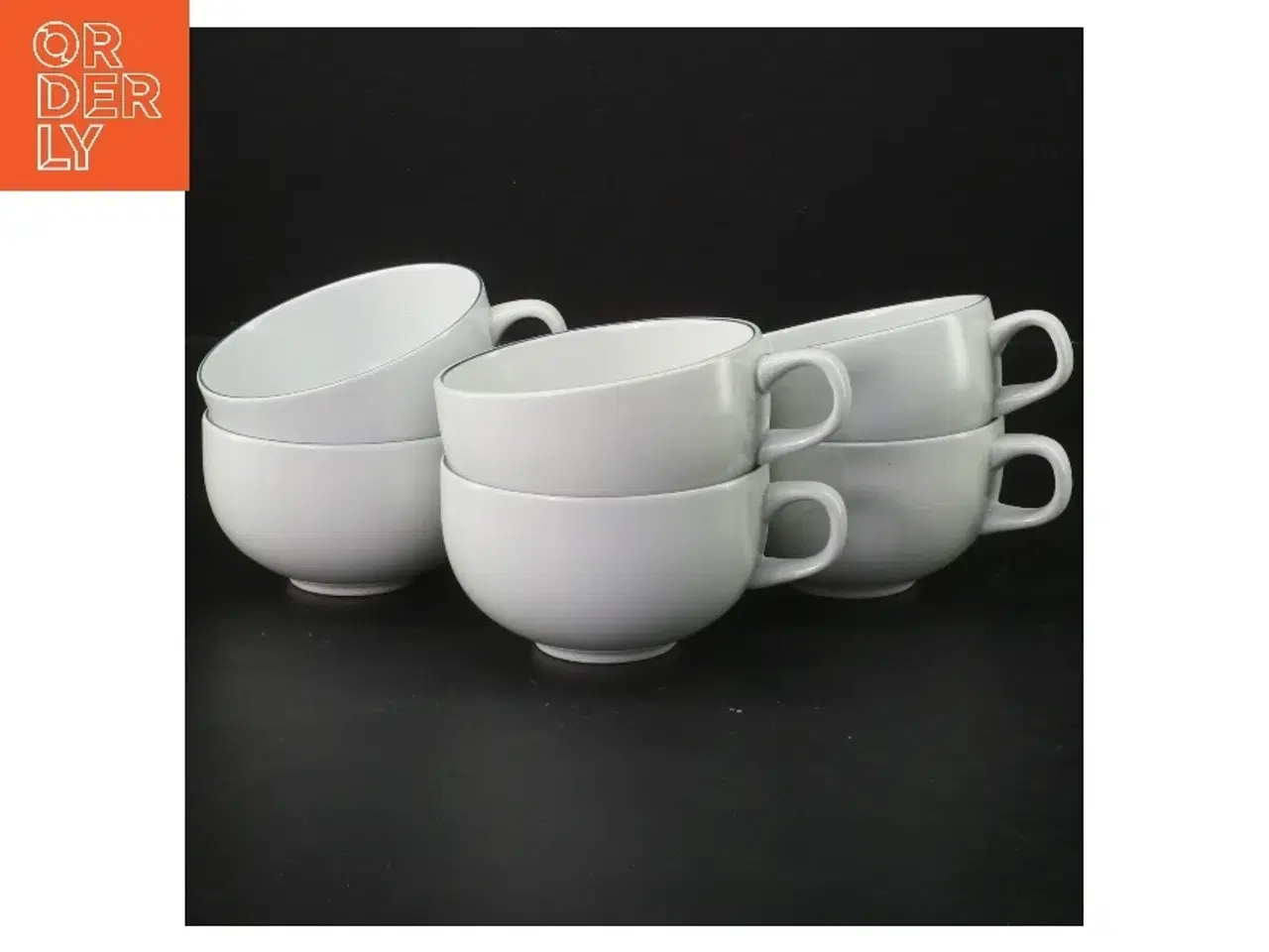 Billede 1 - Sæt med 6 hvide kopper fra Royal Copenhagen (str. 6 styk, ø 8,5 cm)