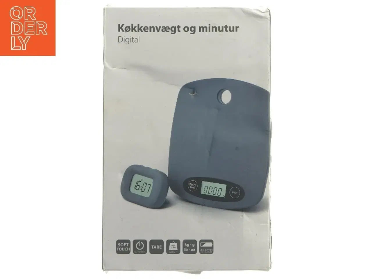 Billede 1 - Digital køkkenvægt og minutur (str. 17x19,5 & 8,5x6 cm)