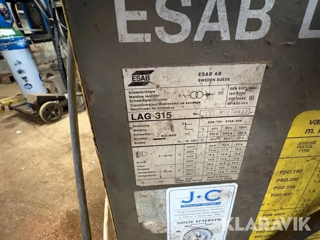 Billede 12 - Svejsemaskine Esab Lag 315