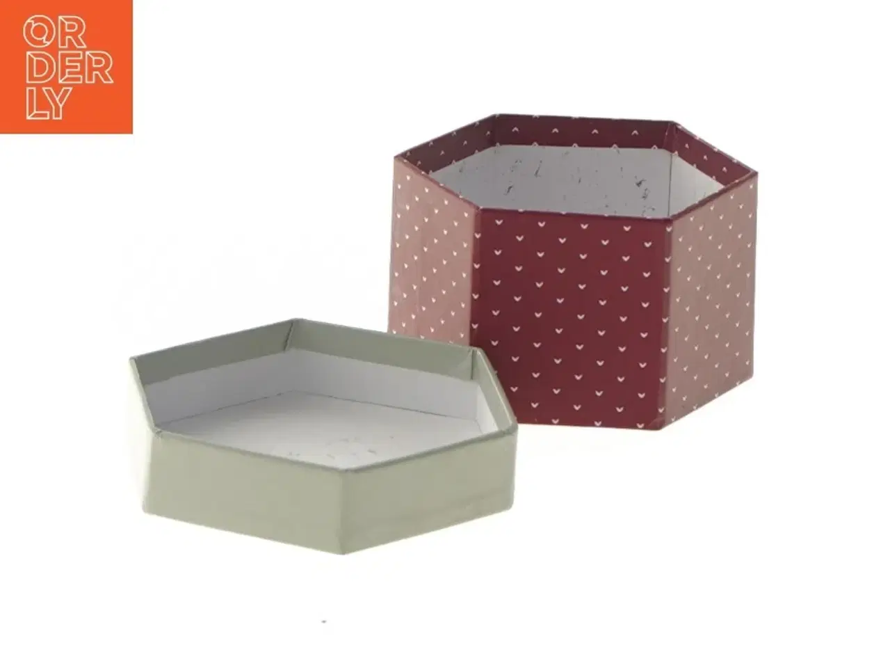 Billede 2 - Hexagon æske med julemotiv (str. 5x8 cm)