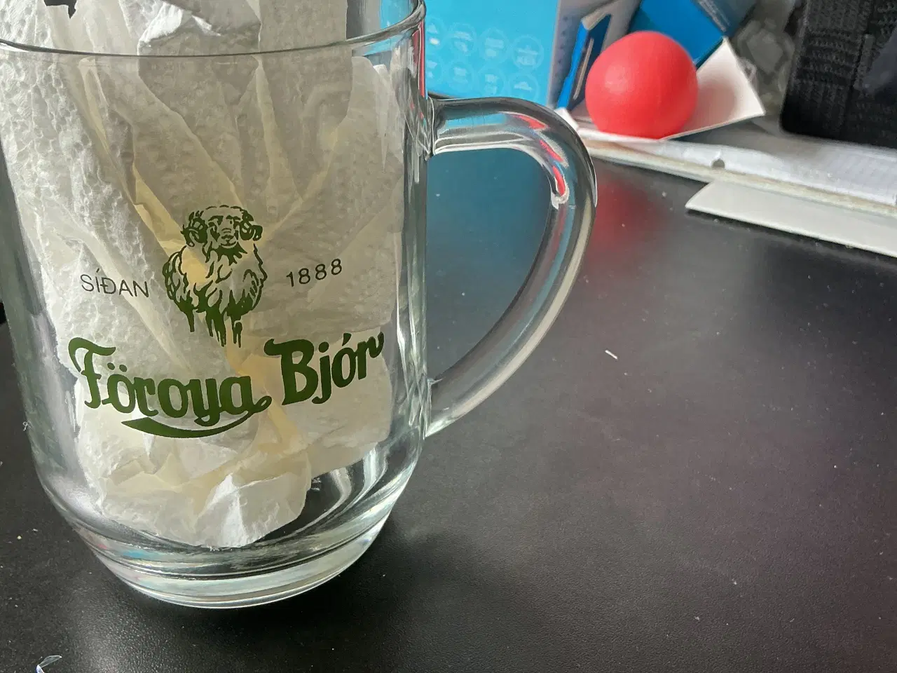 Billede 3 - Vintage Föroya Bjór ølglas 100 kr. 