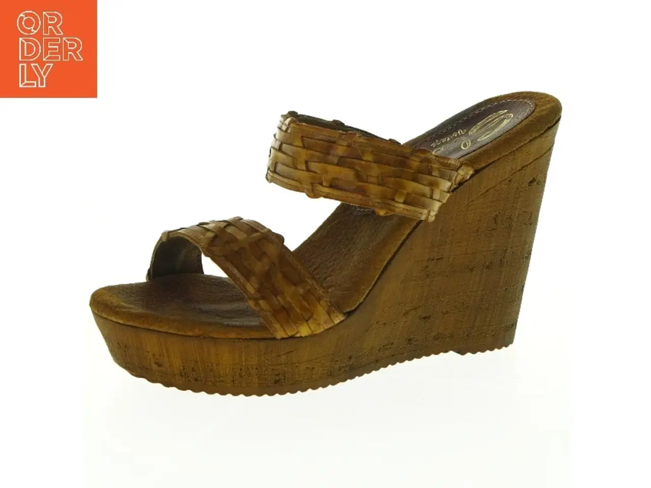 Billede 1 - Flettede kilehælsandaler (str. 39)
