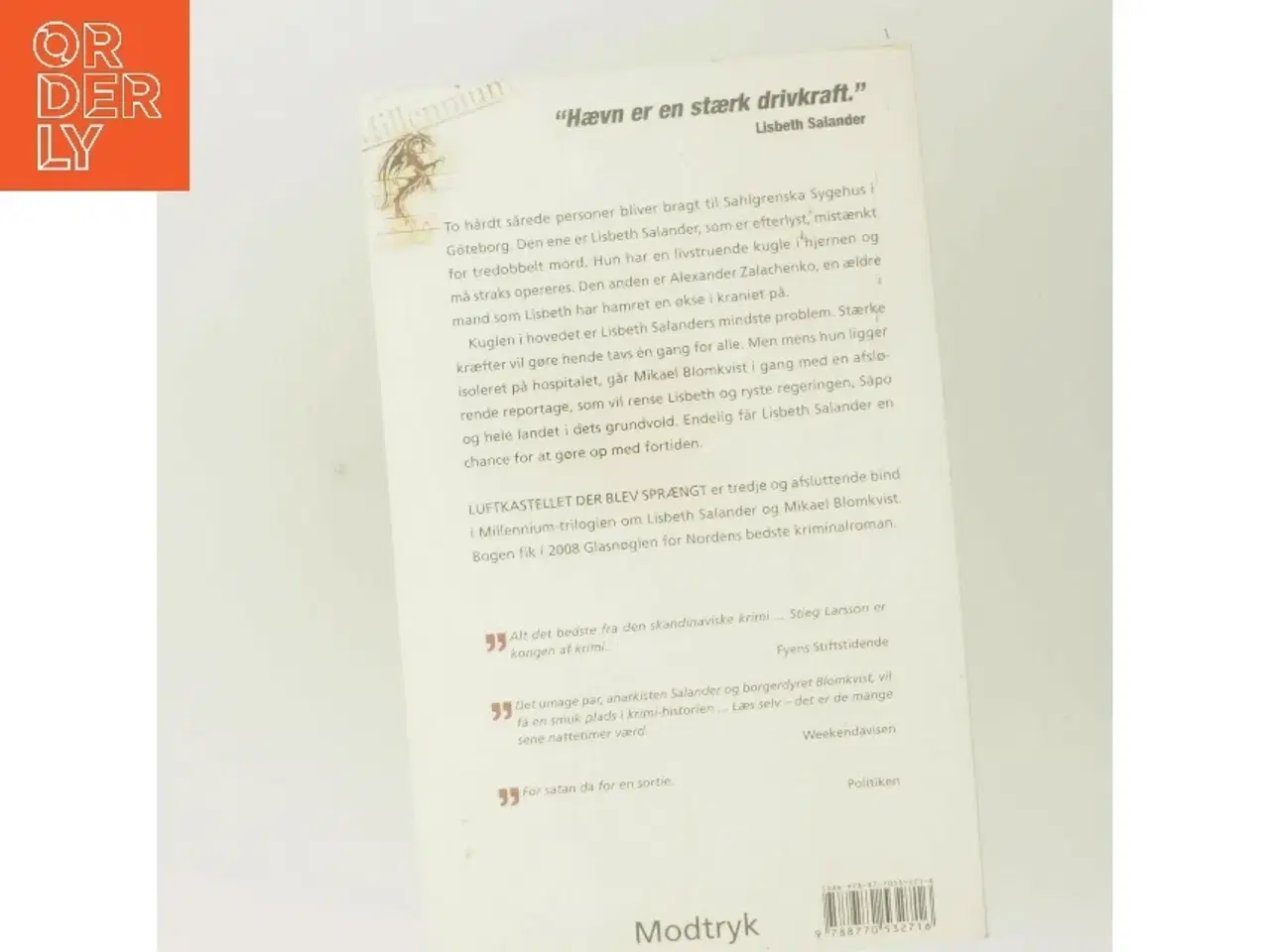 Billede 3 - Luftkastellet Der Blev Spraengt (af Stieg Larsson) [Imported] [Paperback] (Danish) (Millennium, 3. Bind) af Stieg Larsson (Bog)