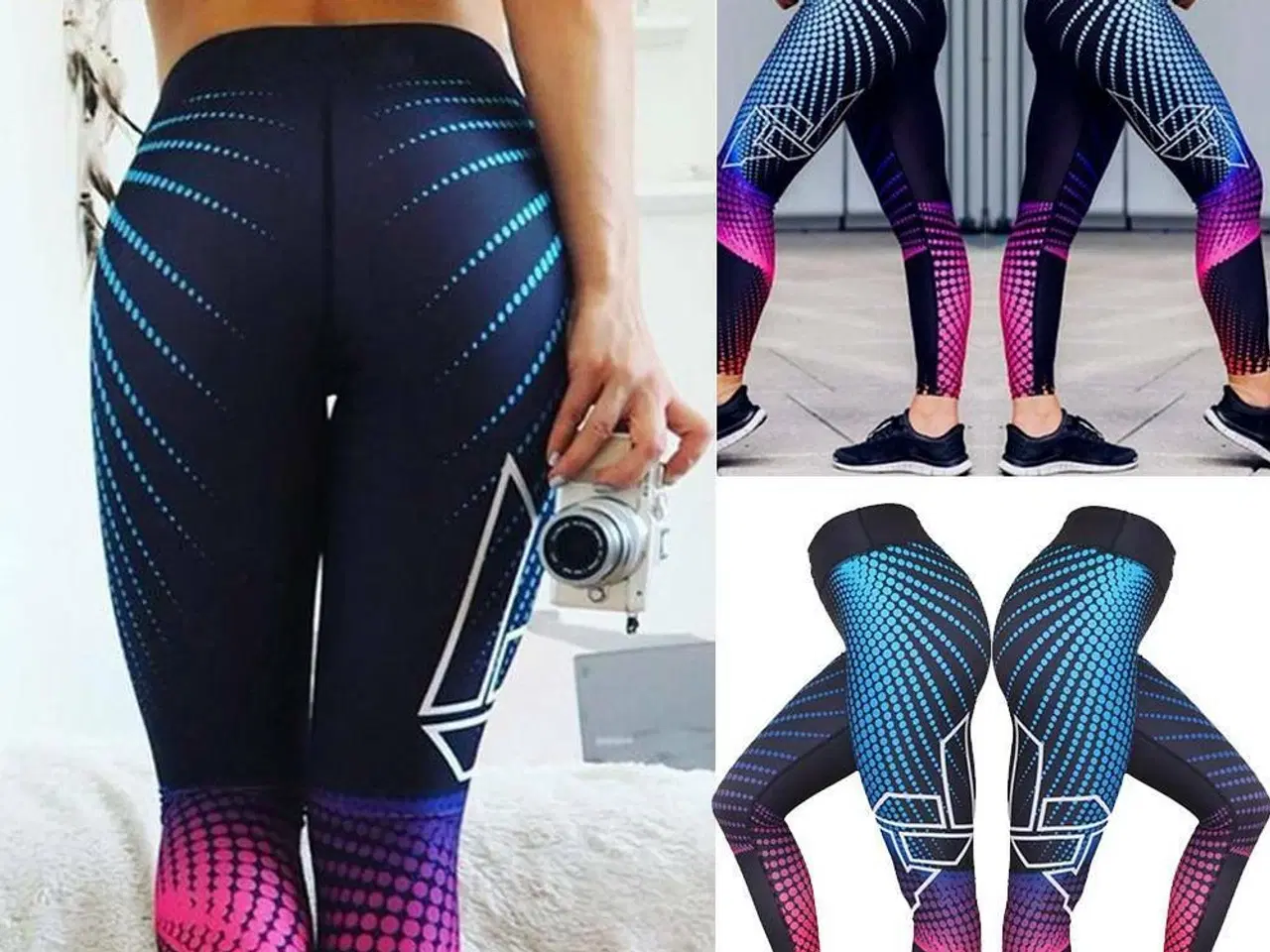 Billede 2 - Leggins.M.3D-print/Høj talje/Stør:Large og medium