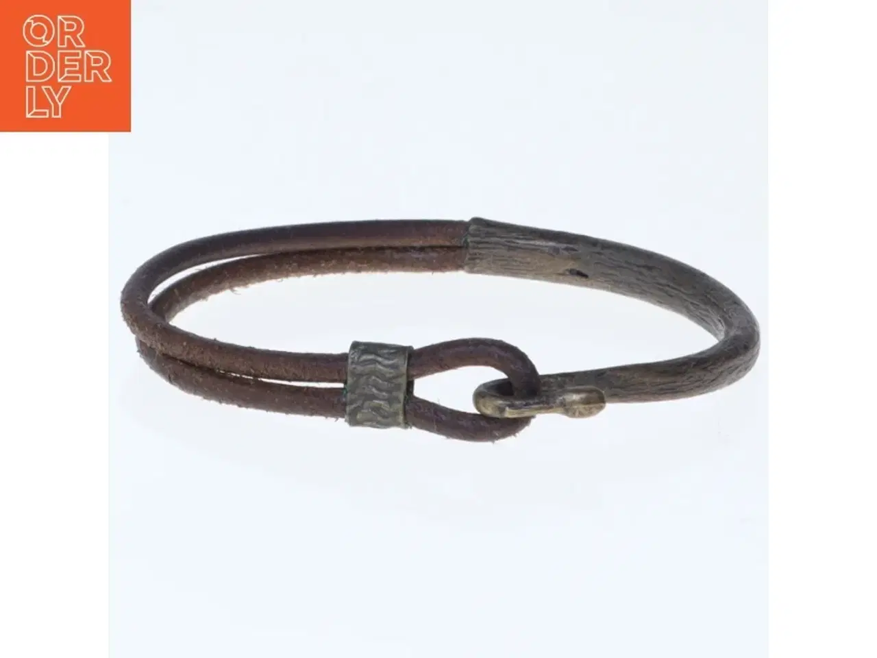 Billede 1 - Halskæde af læder og metal (str. Ø 6 cm)