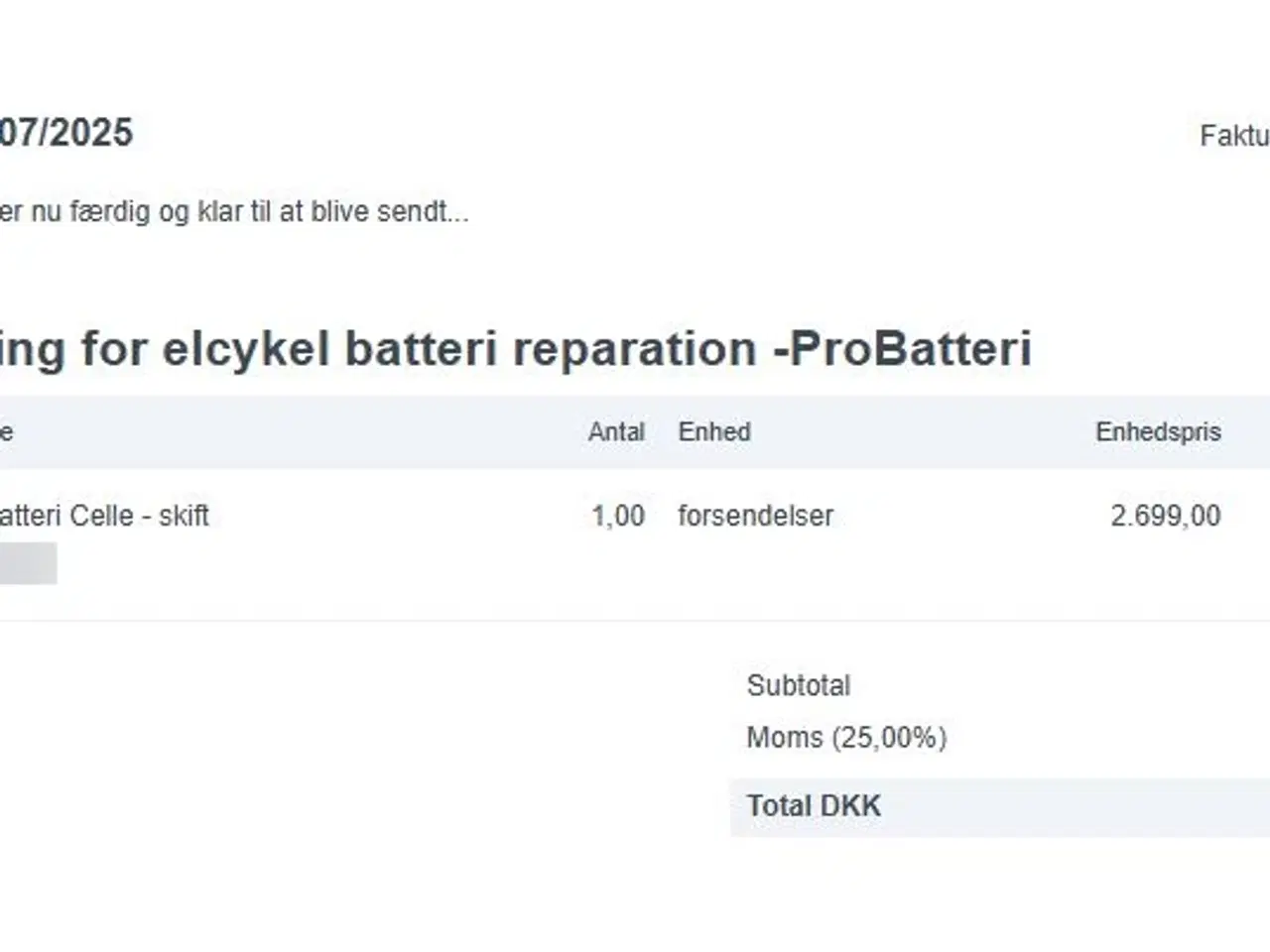Billede 3 - Batteri nyrenoveret til El cykel SCO