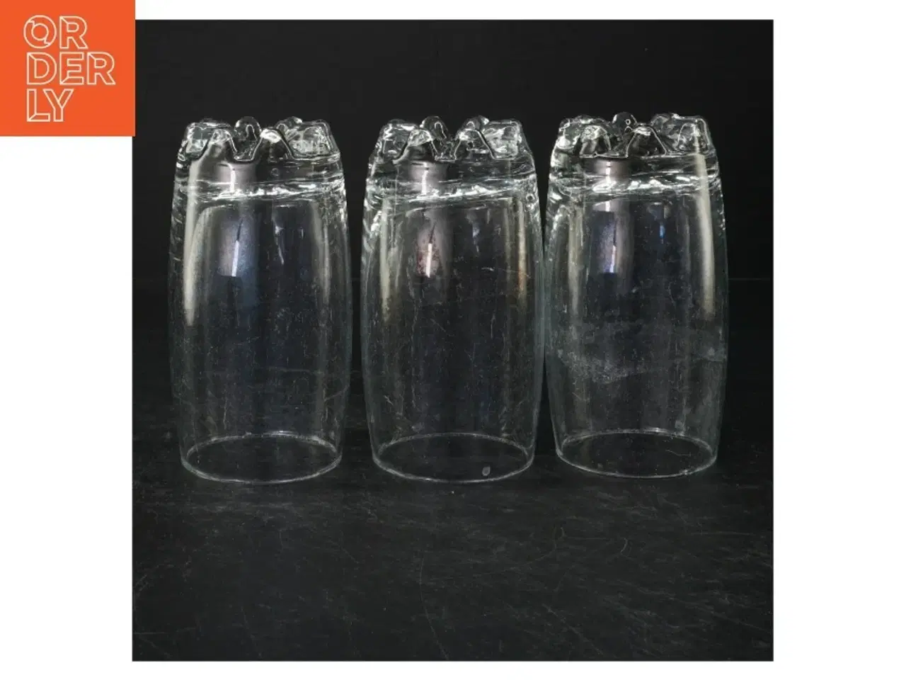 Billede 3 - Sæt af tre glasknopper (str. Ø. 7,5 cm. længde, 15 cm)