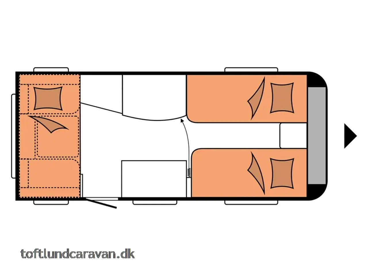 Billede 9 - 2025 - Hobby On Tour 460 DL   Sønderjyllands aut. HOBBY forhandler. NY 2025 m/ENKELTSENGE m/lameludtræk. NU PÅ LAGER !