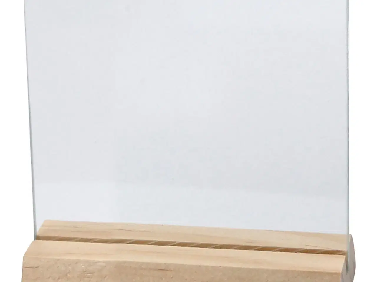 Billede 1 - Elegant Glasplade med Træfod - 7,5x7,5 cm, 10 sæt