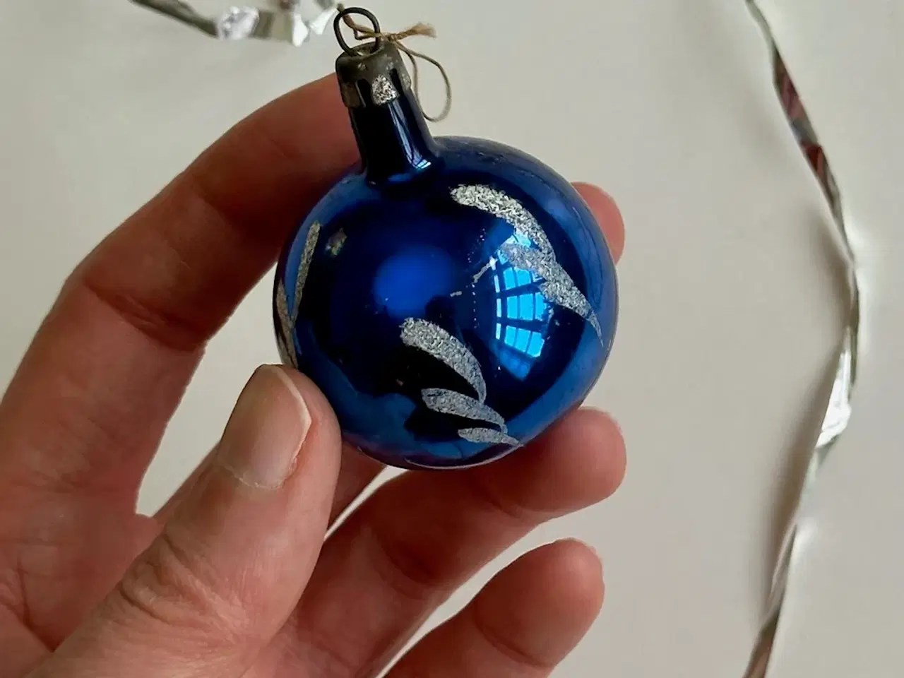Billede 3 - Gammel julekugle, lille blå