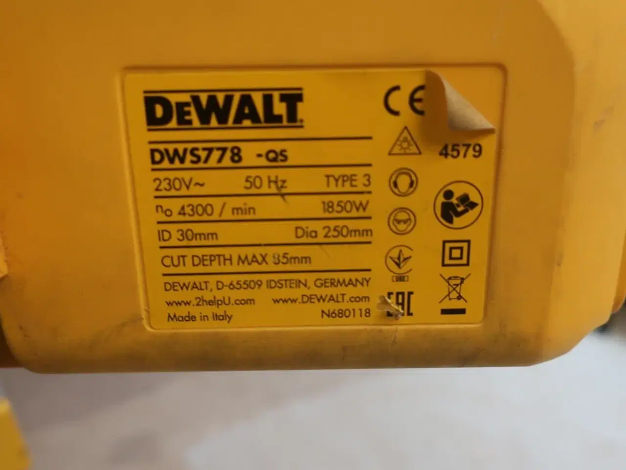 Billede 2 - Kap-/Geringssav DEWALT Model: DWS778/ DE77024 -XJ