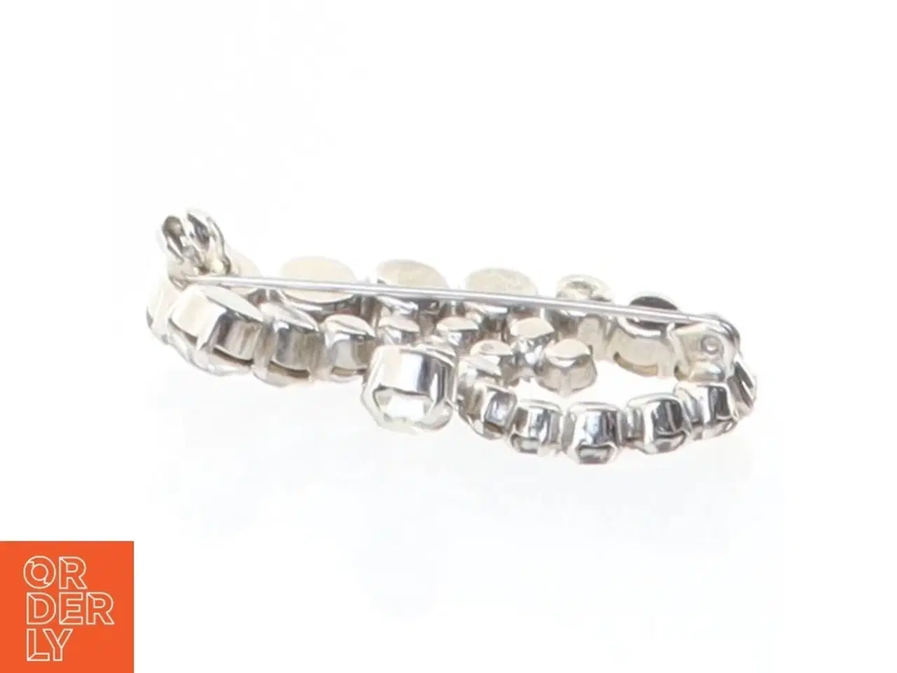 Billede 6 - Sølvfarvet broche med sten (str. 4 cm)