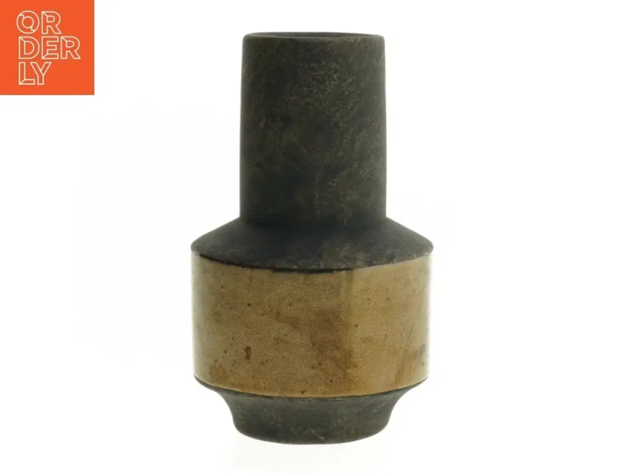 Billede 2 - Keramikvase, brun og sort (str. Ø. 5,5 cm. længde. 16 cm)
