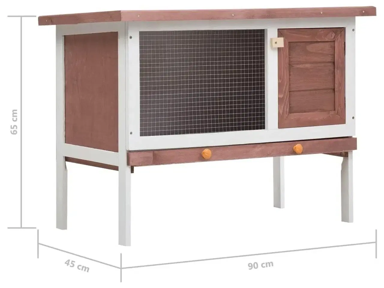 Billede 7 - Udendørs kaninbur 1 niveau træ brun