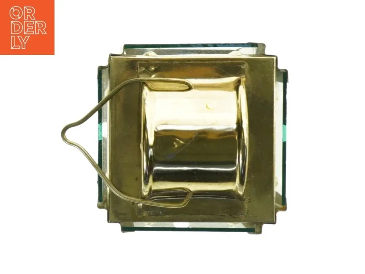 Billede 6 - Glas lanterne med messingramme (str. 14 x 9 cm)