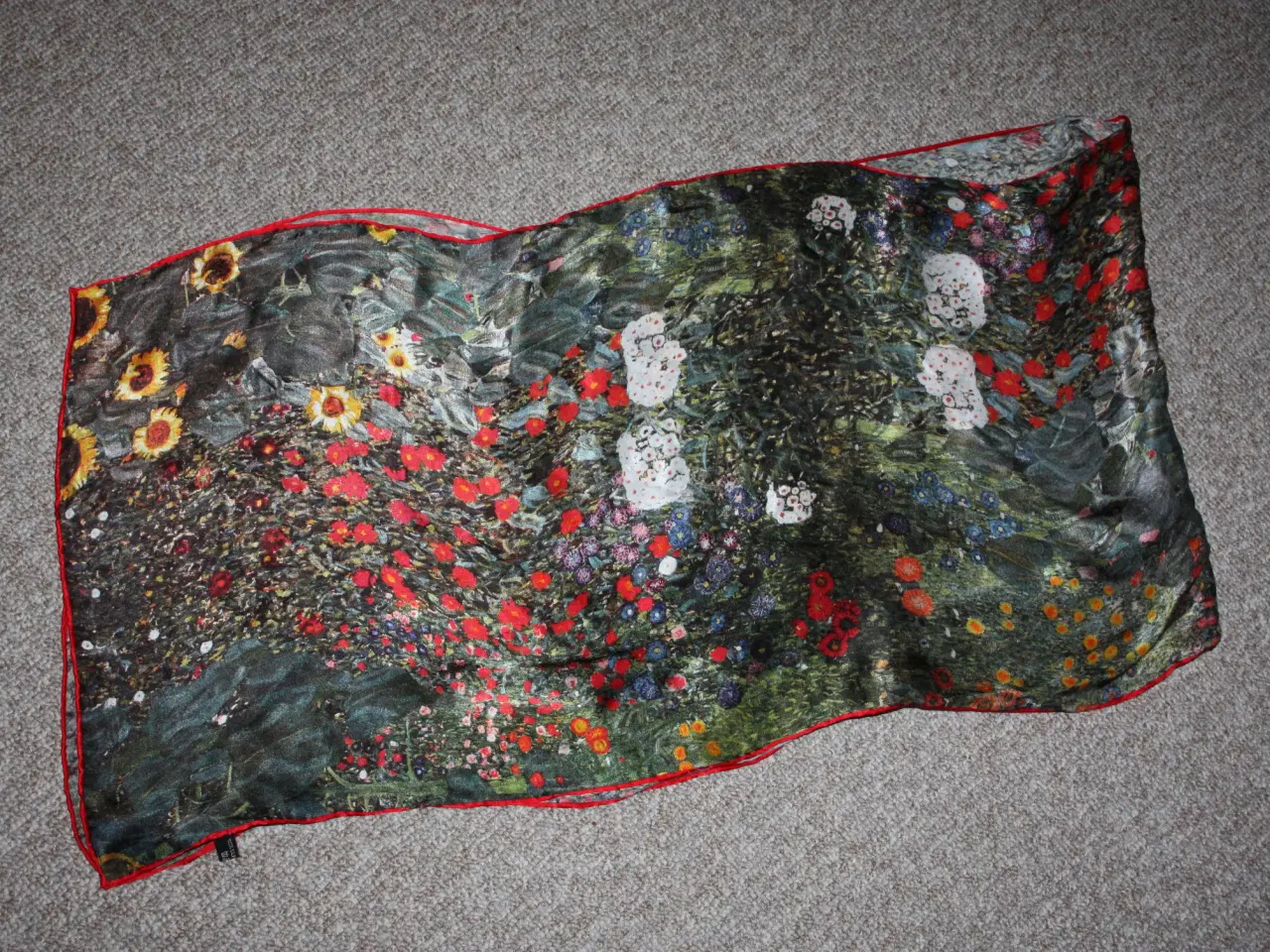 Billede 6 - Vintage silke tørklæde 155 cm x 40 cm 100% silk