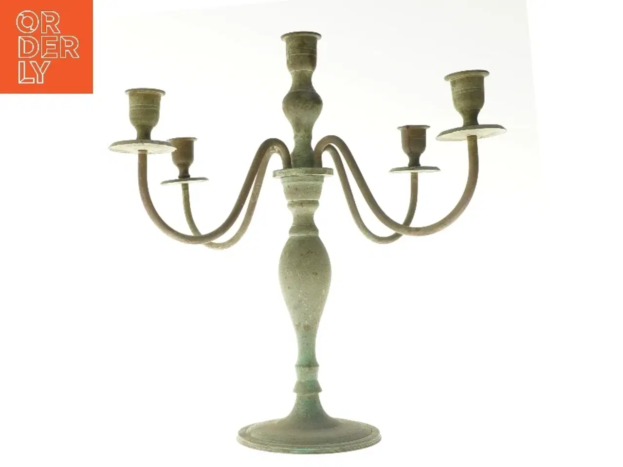 Billede 1 - Antik lysestage med fem arme (str. 35 cm)