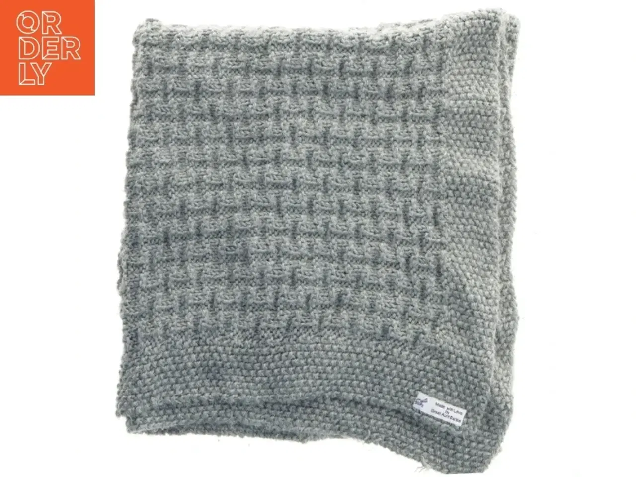 Billede 1 - Strikket tæppe (str. 75x78 cm)