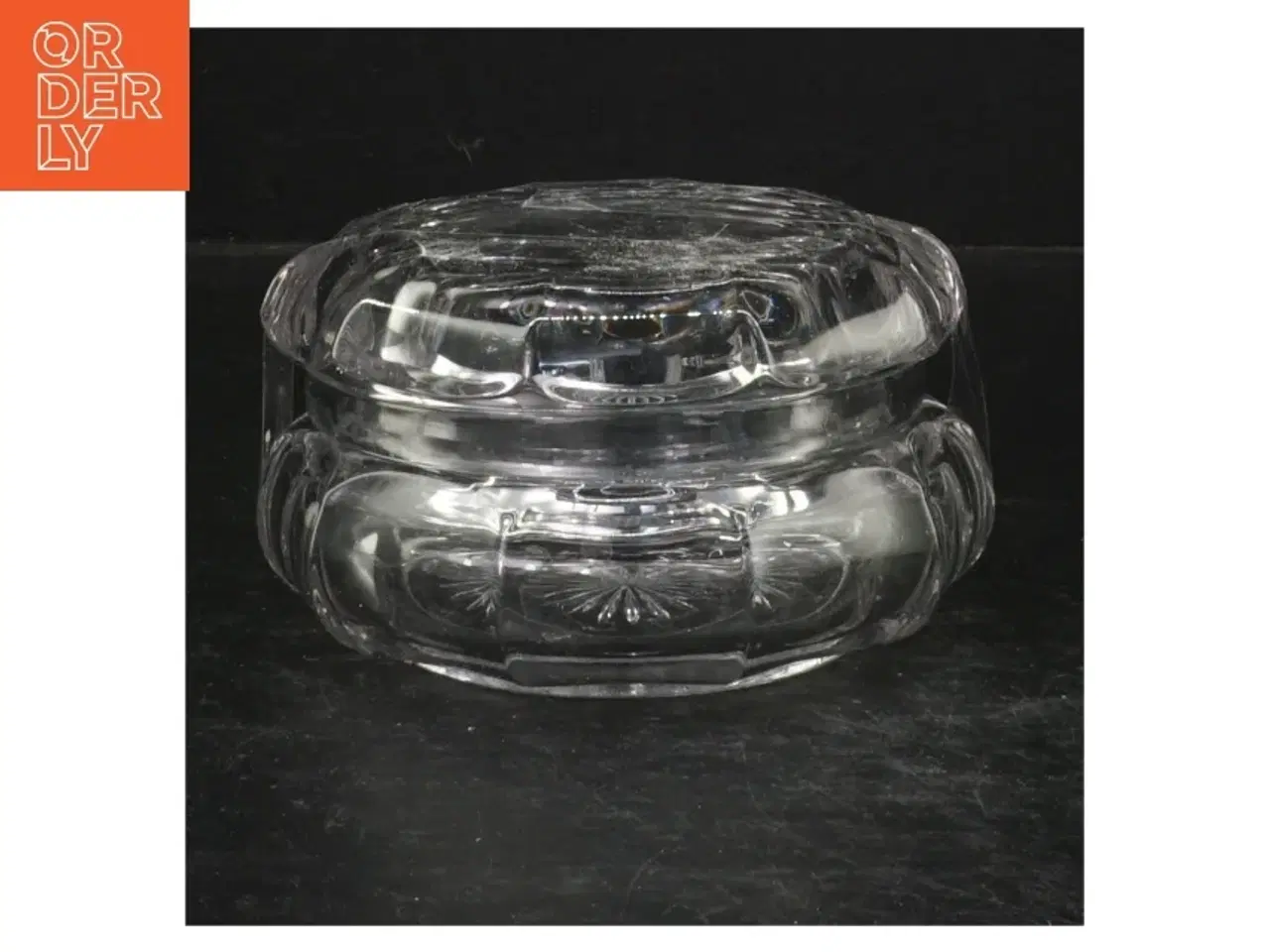 Billede 1 - Krystal glas lågkrukke (str. Ø. 12 cm)