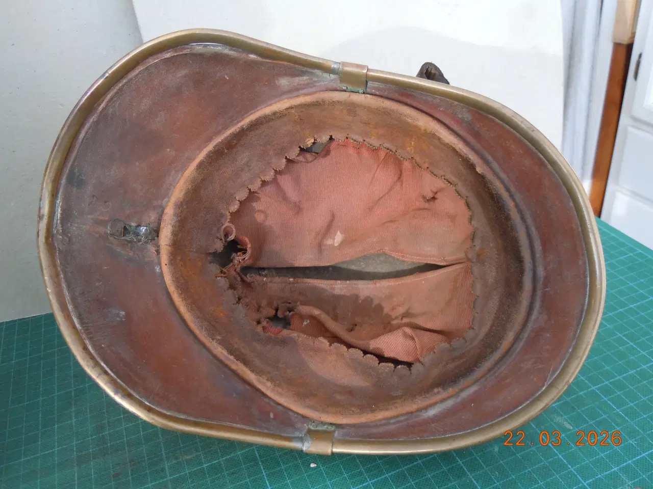 Billede 6 - Læderbrandhjelm, Aarhus Brandvæsen. Brugbar.