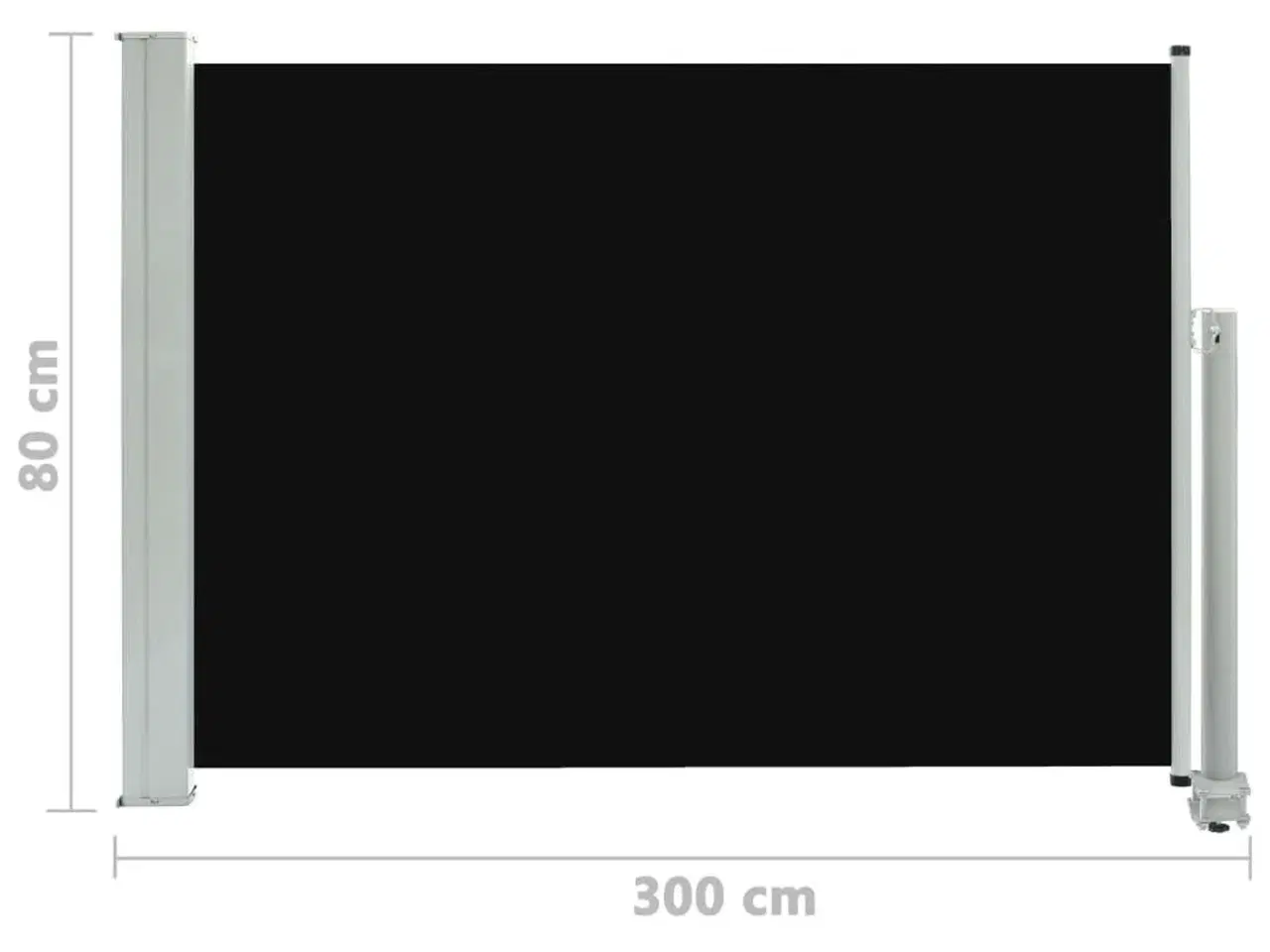 Billede 8 - Sammenrullelig sidemarkise 80x300 cm sort