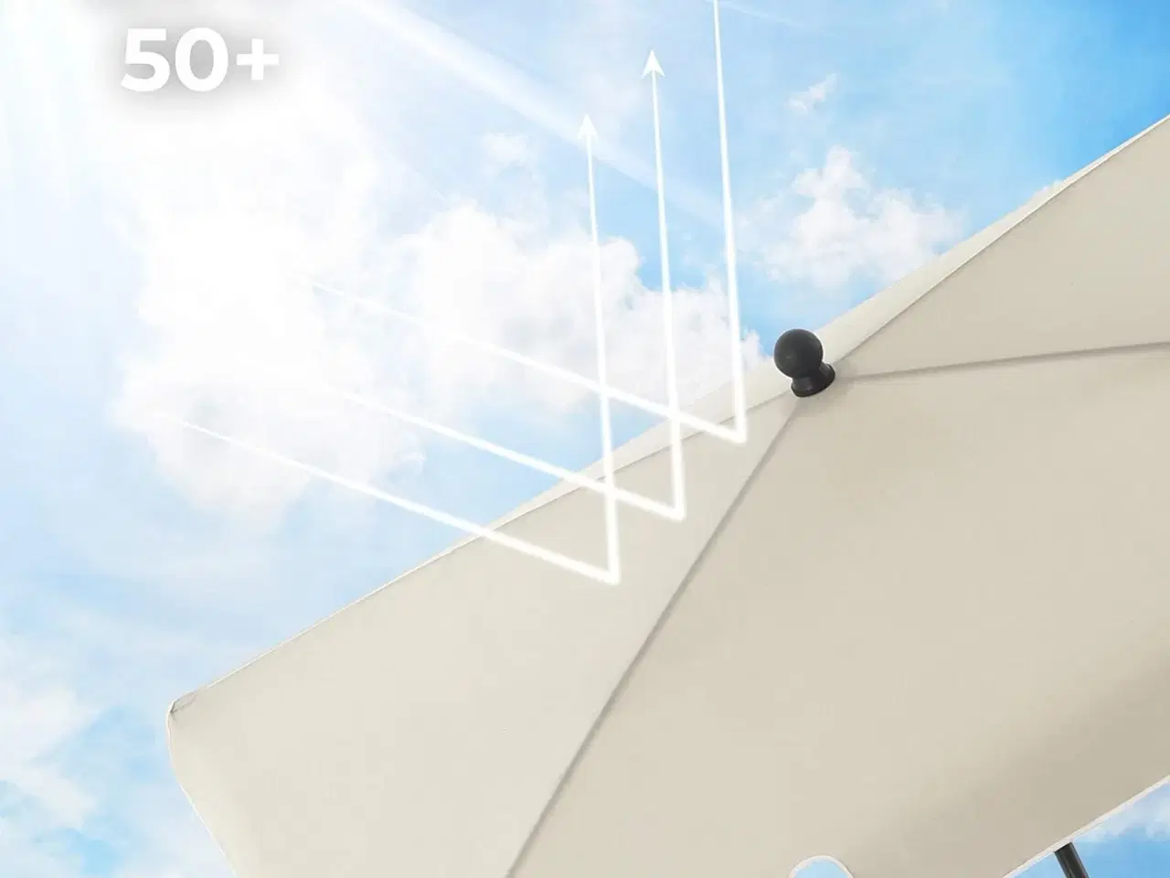 Billede 4 - Rektangulær altanparasols 2 × 1,25 m – UPF 50+, vippefunktion, beige med bæretaske