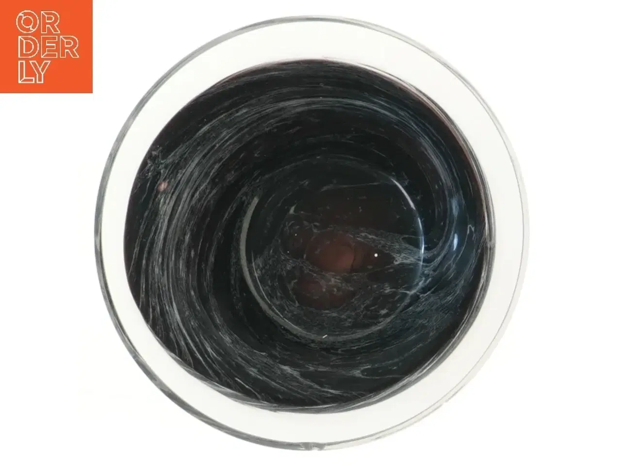 Billede 2 - Glas vase med marmoreret mønster (str. Ø 19 cm)