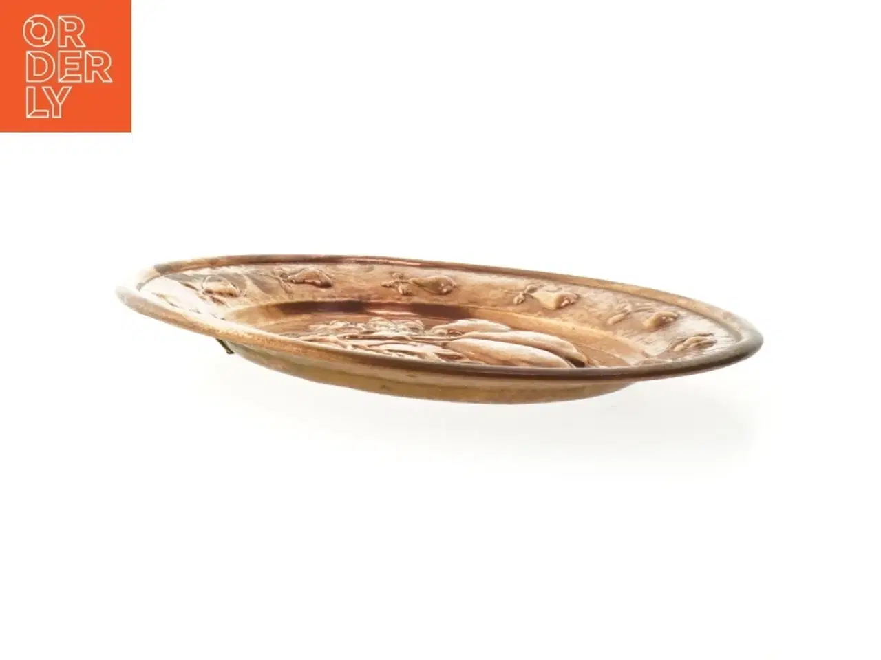 Billede 3 - Kobber platte pære-design (str. Ø 32x2,5 cm)