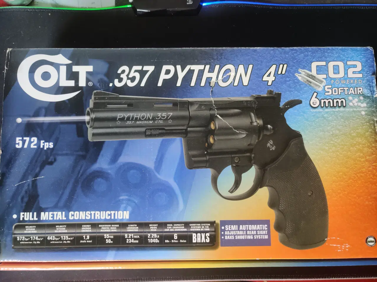 Billede 1 - Airsoft CO² Colt phyton