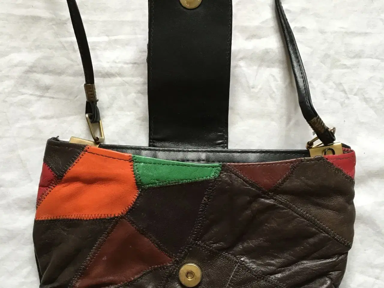 Billede 2 - Ubrugt multifarvet ægte læder taske