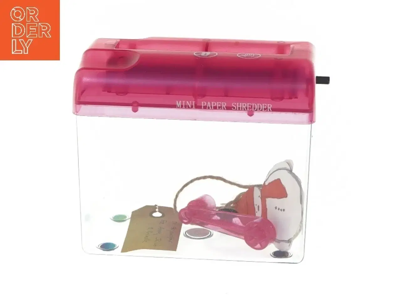 Billede 1 - Mini hånddrevet papirshredder (str. 17x15x9 cm)