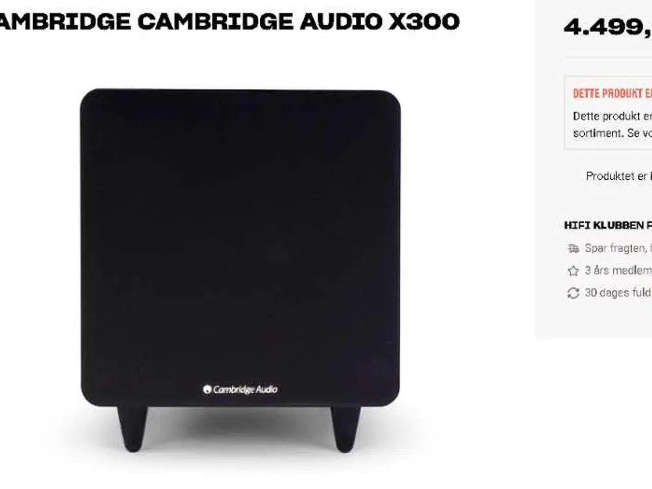 Billede 8 - "Cambridge Audio X300" subwoofer. Aalborg.