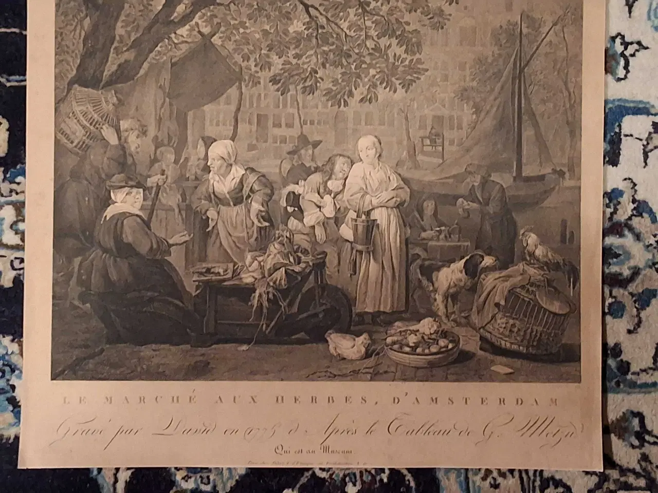 Billede 2 - LE MARCHÈ AUX HERBES, D'AMSTERDAM. Grafisk tryk. 