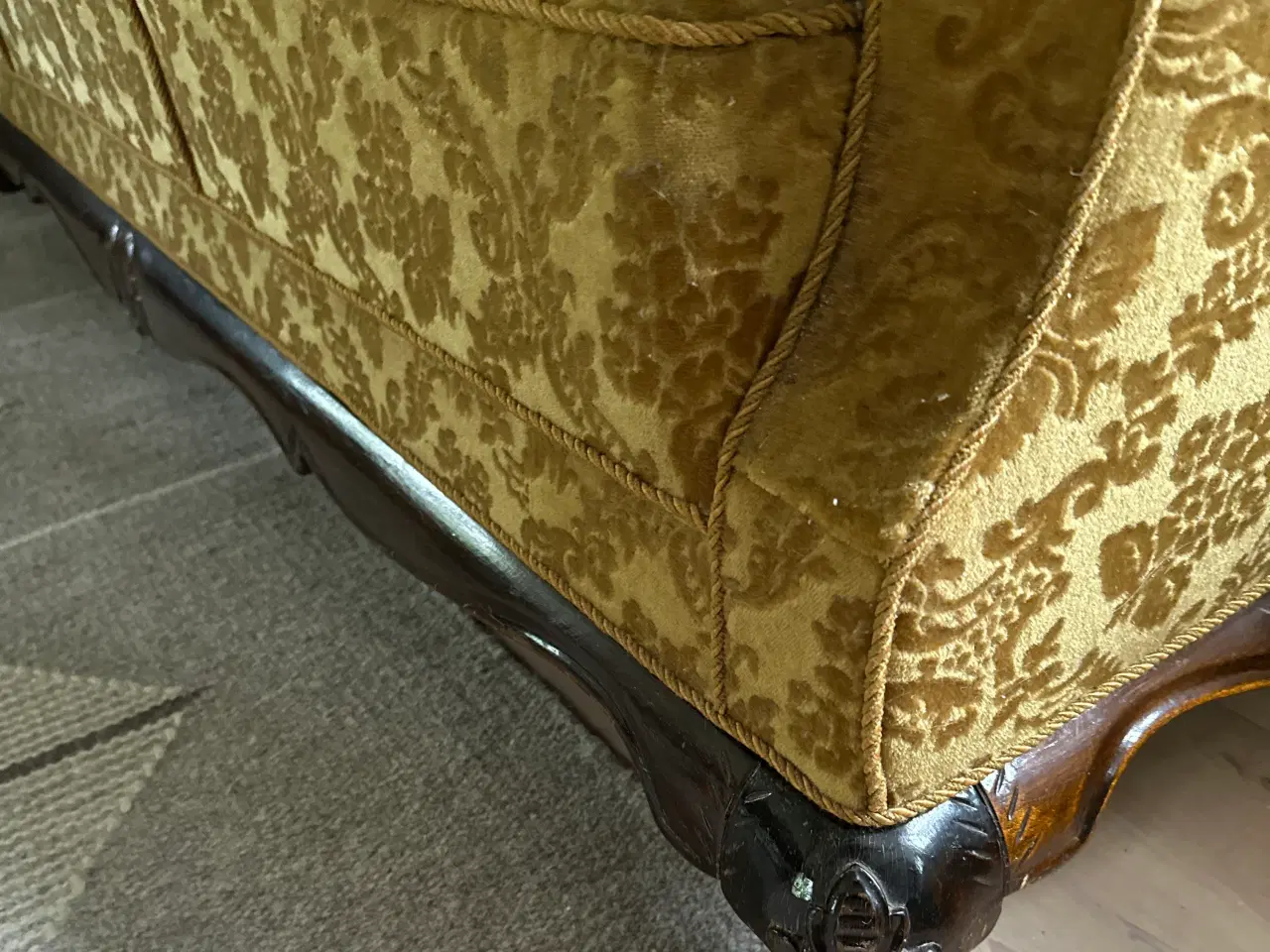 Billede 3 - Sofa og stol gammel antik karrygul
