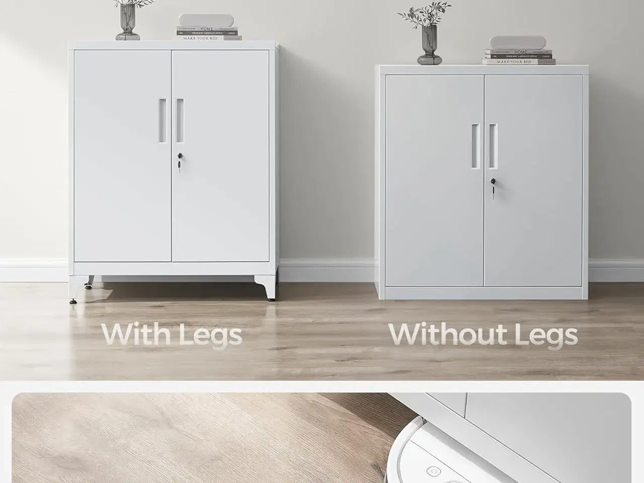 Billede 7 - Opbevaringsskab stål låsbart, 2 døre, grå, med hylder 80×90×40 cm