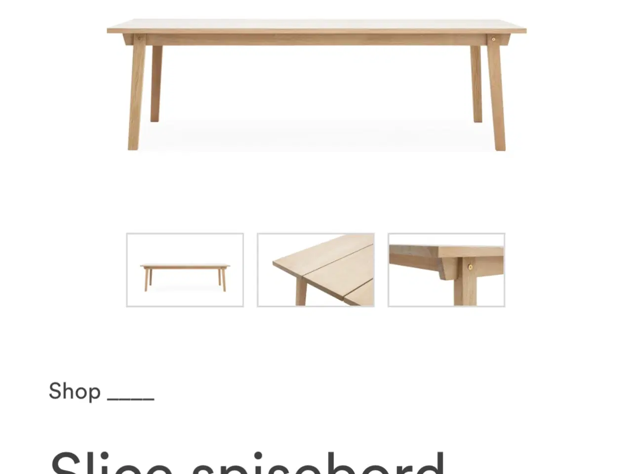 Billede 2 - Normann Copenhagen Slice spisebord i eg