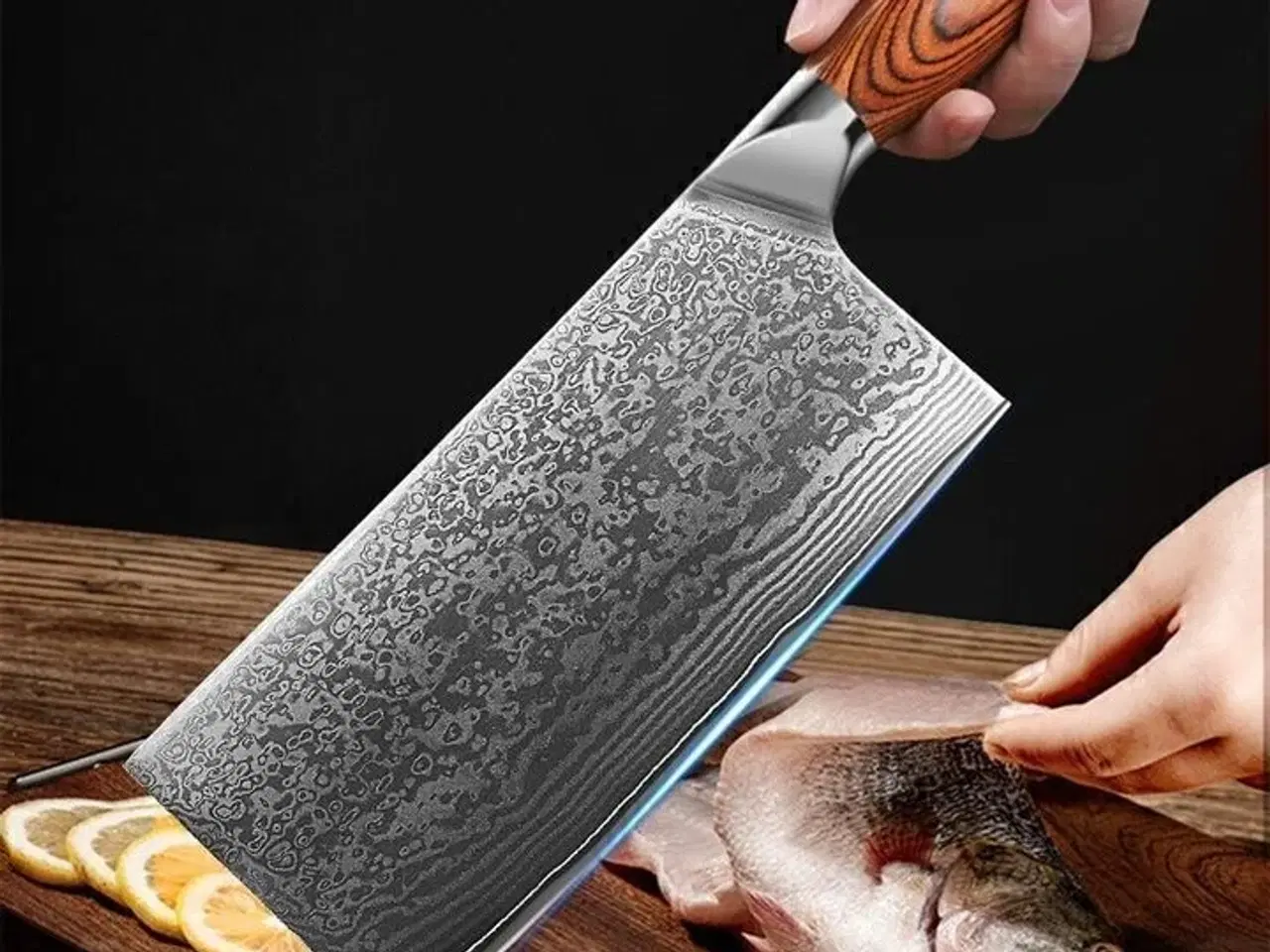 Billede 4 - Premium kokkekniv i stål og ibenholt