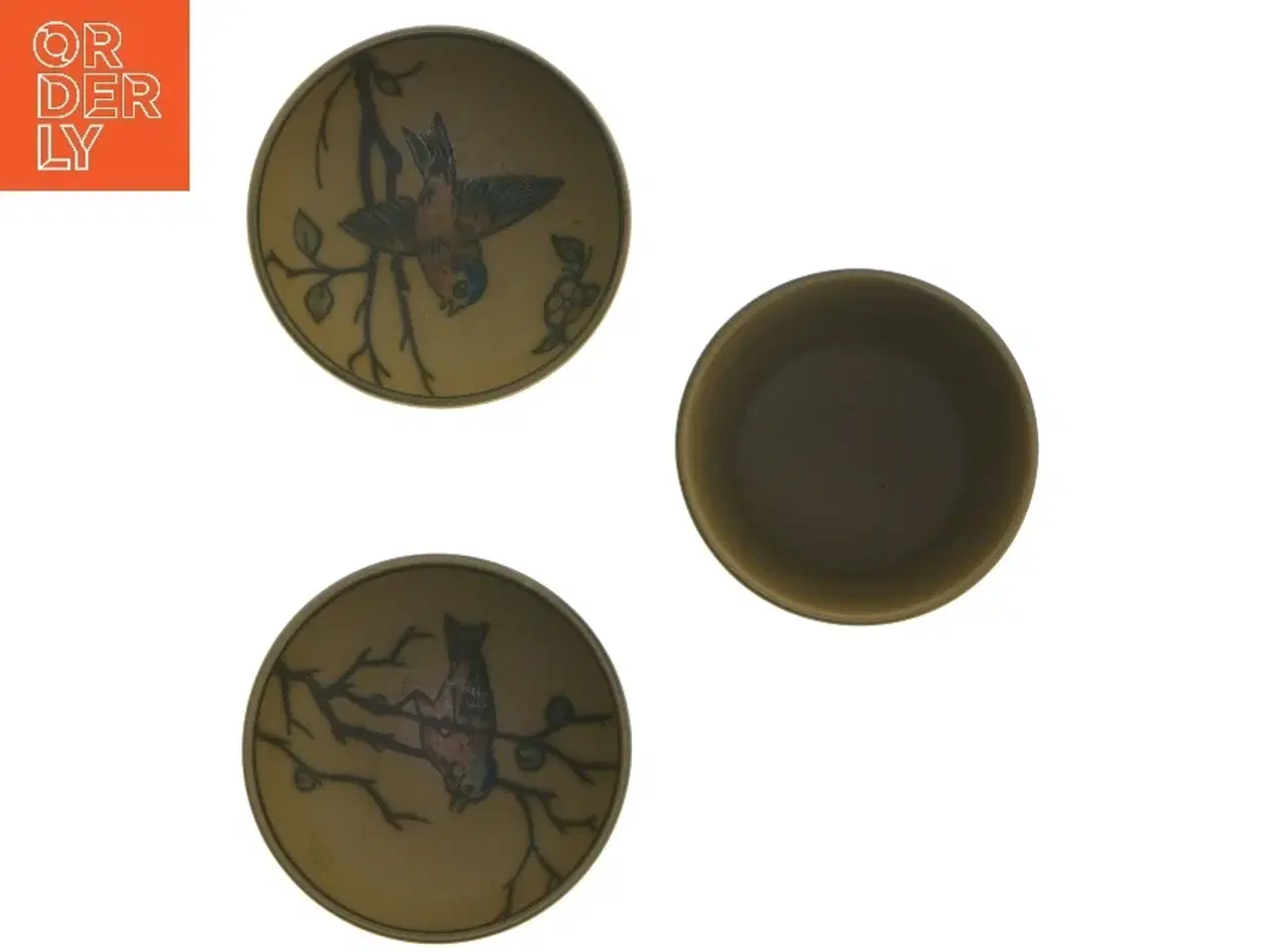 Billede 3 - Keramiksæt med kop og skåle fra L. Hjorth (str. 7 cm)