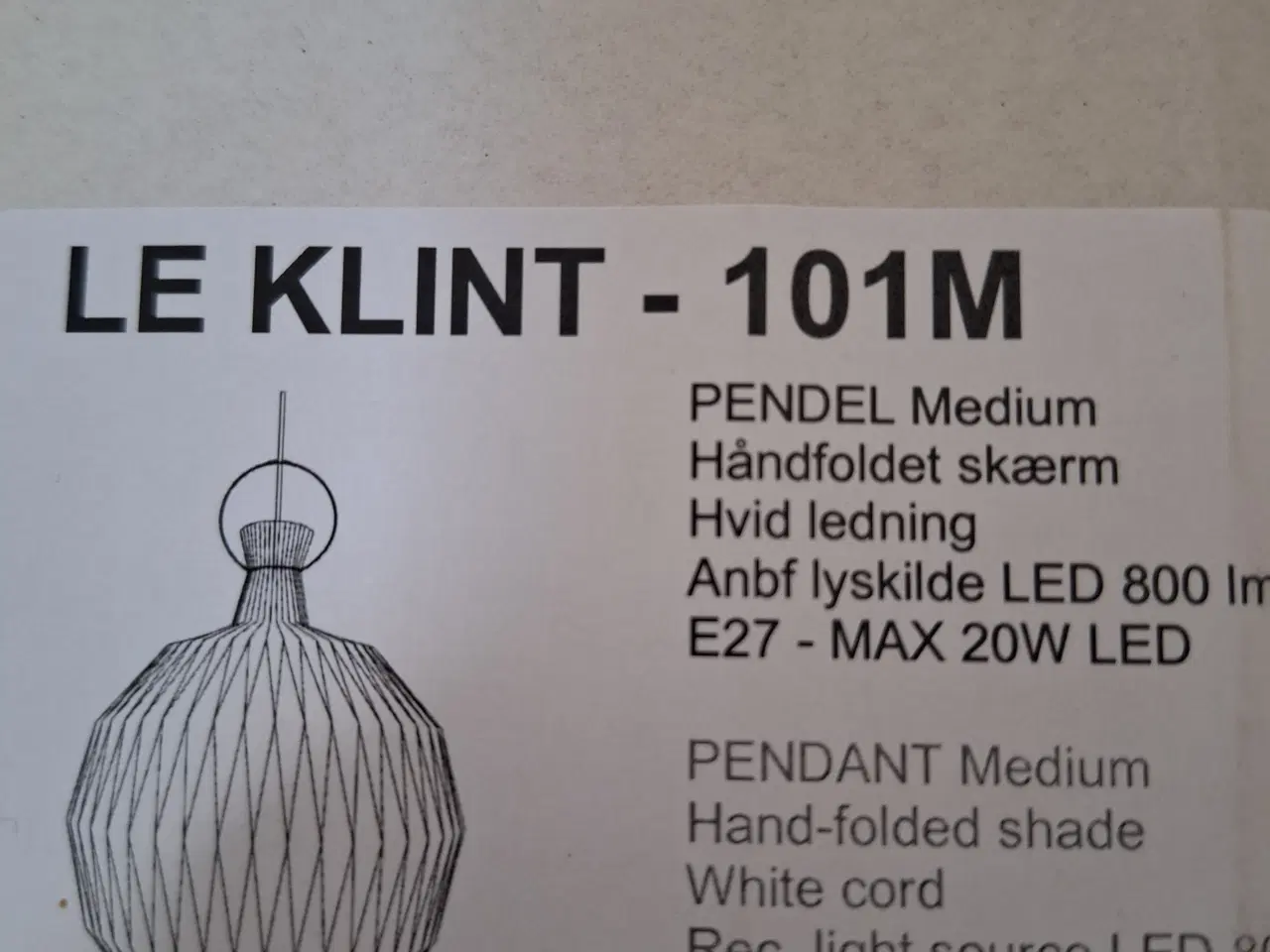 Billede 2 - Le klint lampe
