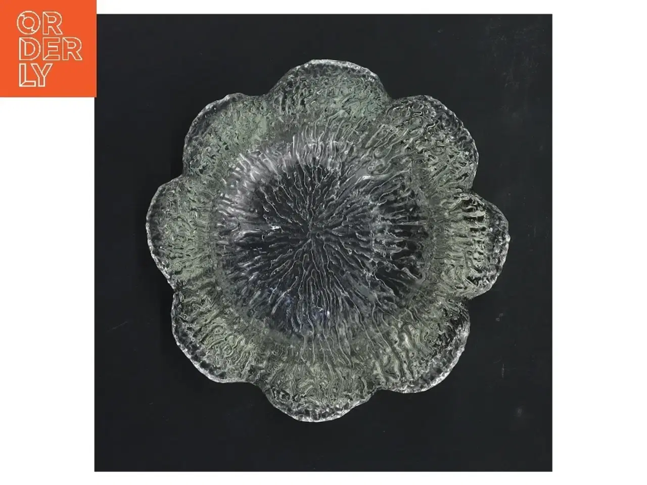 Billede 3 - Glas skål med tekstur (str. 13 cm)