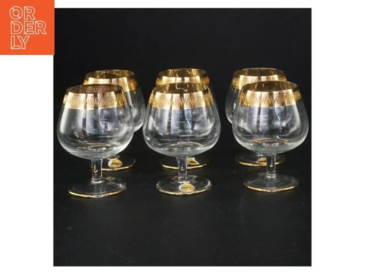 Billede 1 - Tosca Lyngby Vintage cognacglas med guldkant fra Lyngby (str. 8 komma 5 x 6 ikomma 5 cm)