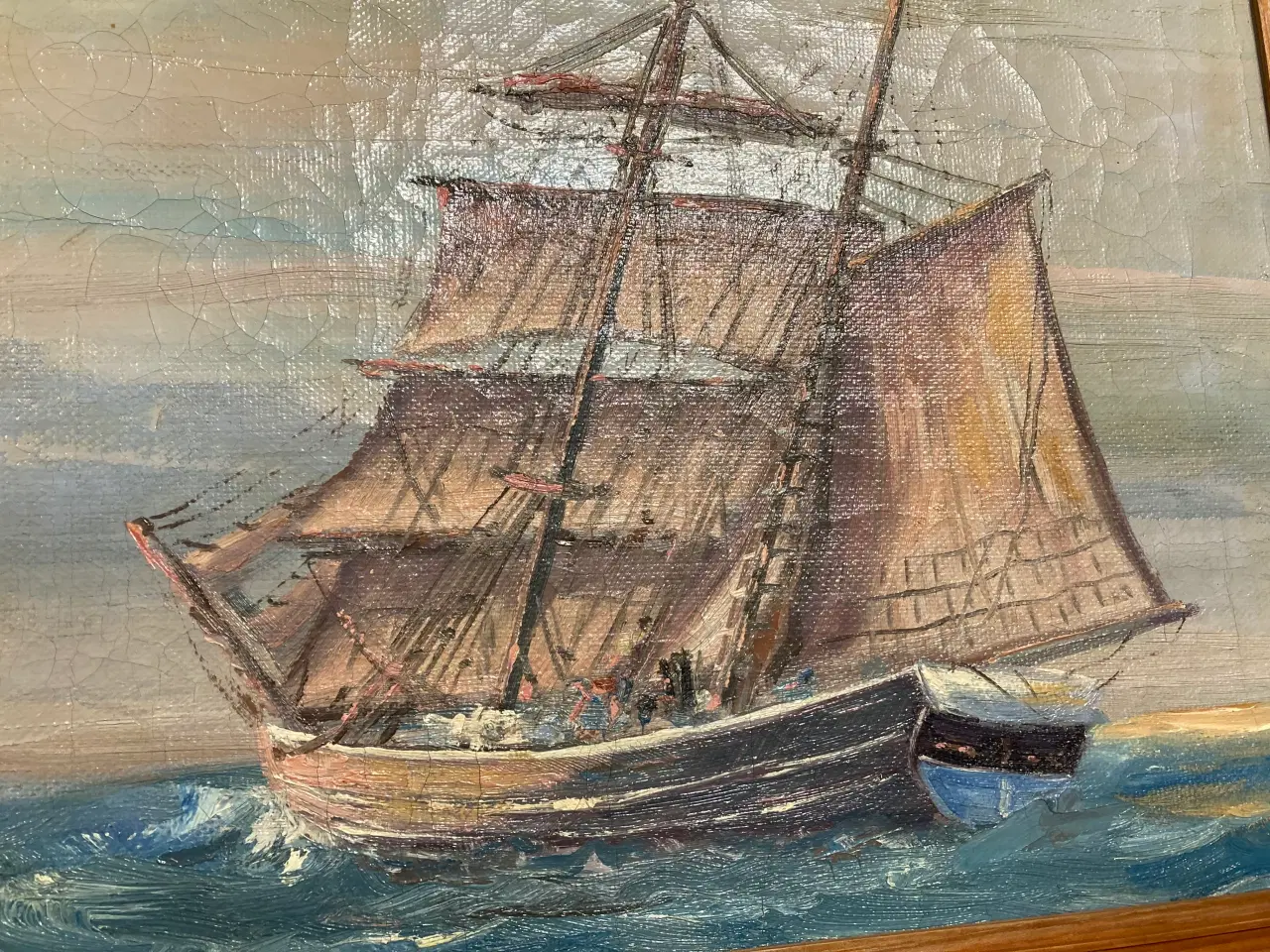 Billede 2 - Maleri skibsportræt skib på havet