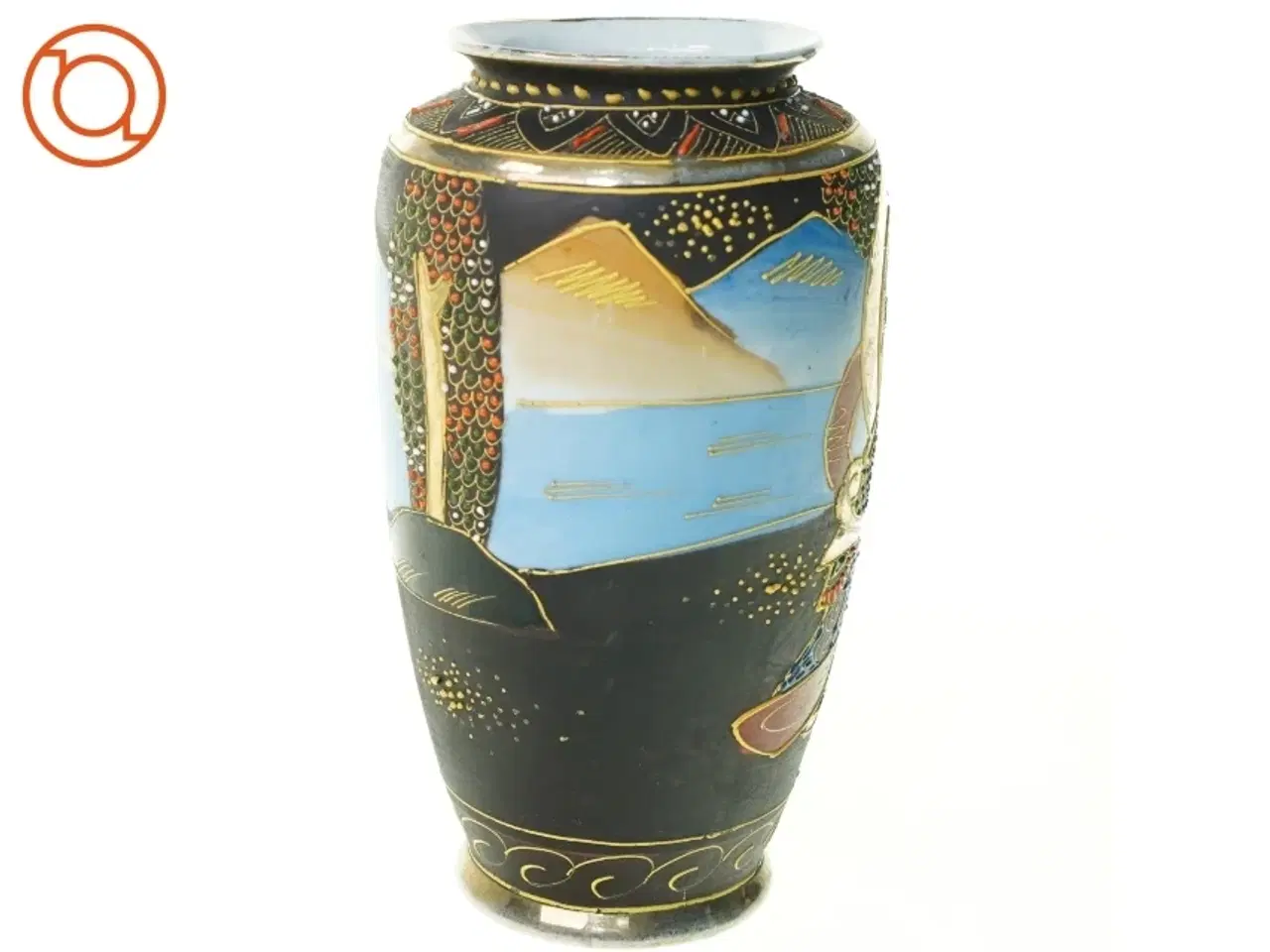 Billede 3 - Vase med kinesisk motiv (str. 20 x 7 x 10 cm)