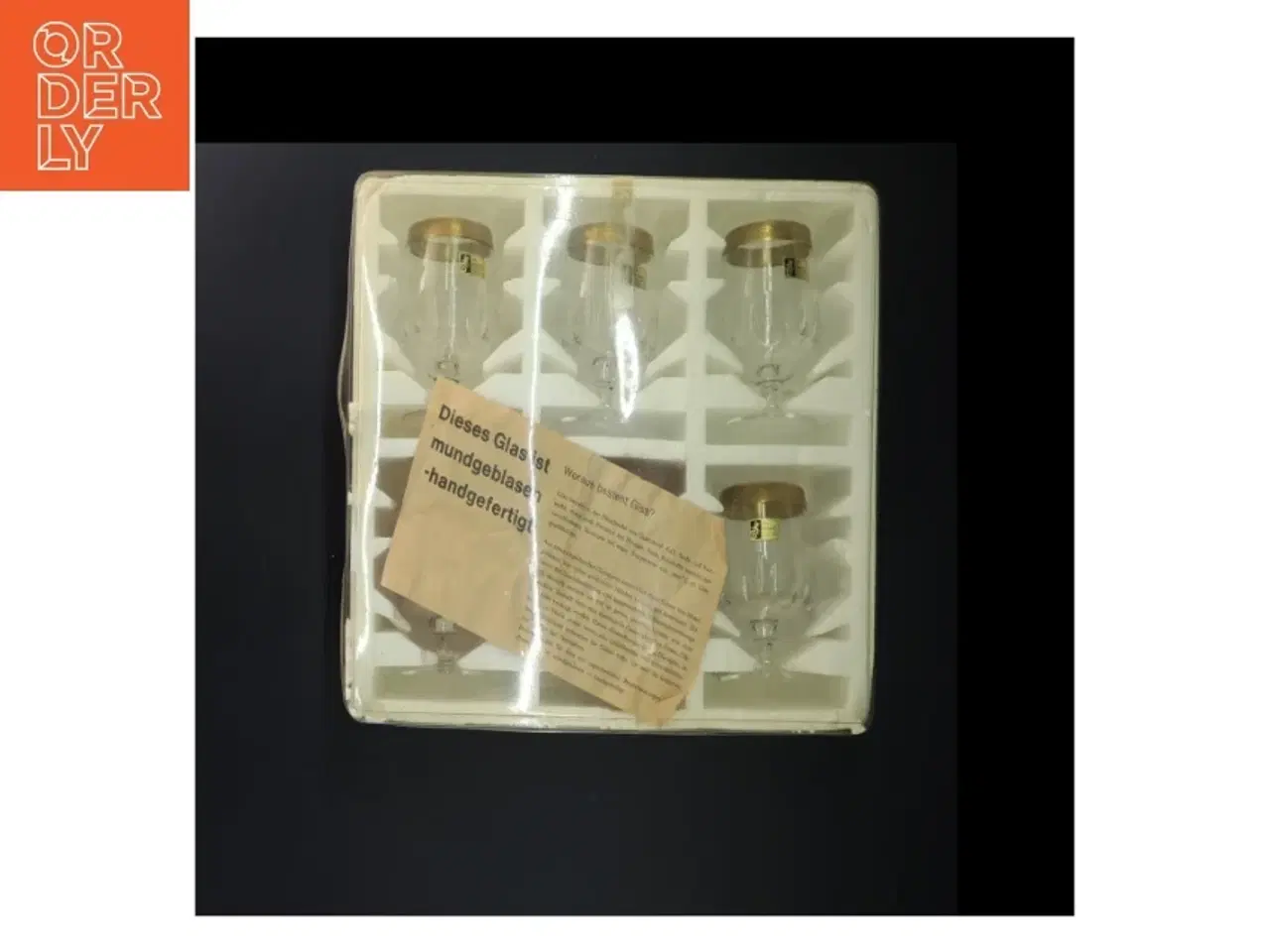 Billede 1 - Krystalglas med guldkant (str. 9 cm. 6 styk)