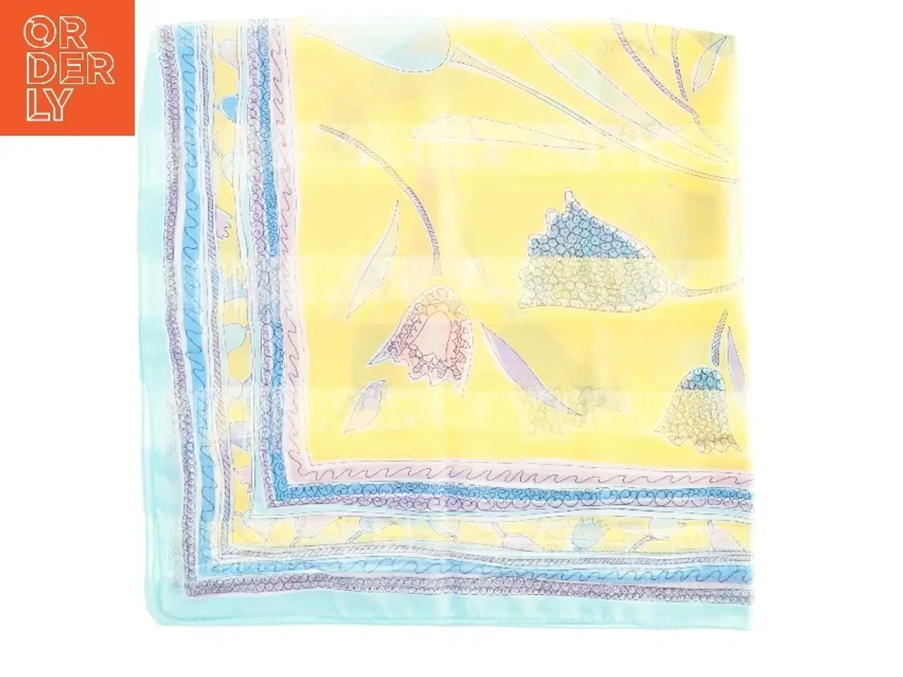 Billede 5 - Mønstret silketørklæde (str. 86 x 86 cm)