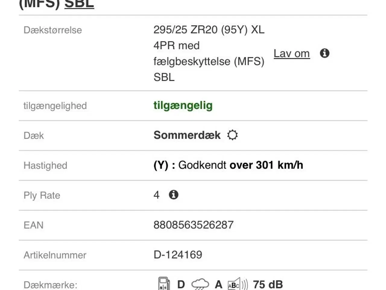 Billede 3 - 2 NYE Sommerdæk 295/25 ZR20