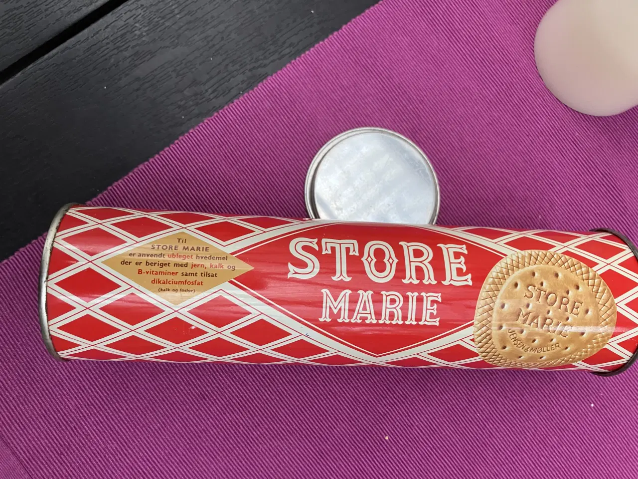 Billede 2 - Antik dåse med "Store Marie" kiks